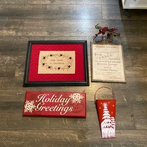 Lot of 4 Holiday Wall Hangings